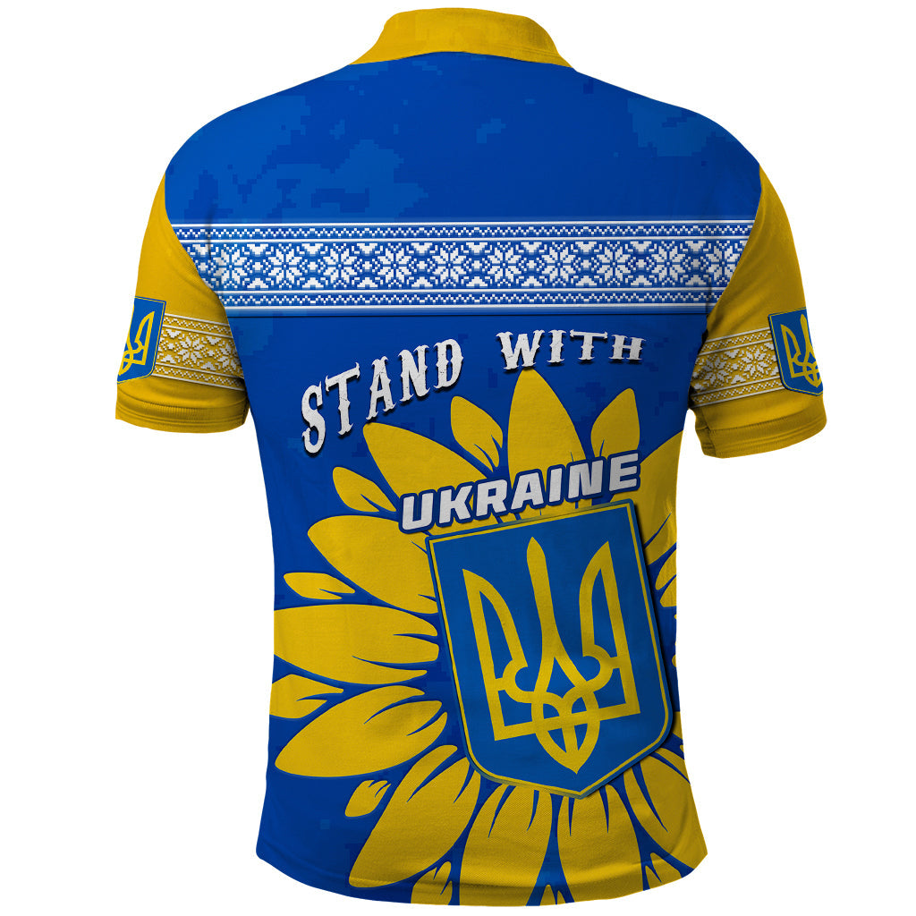 Ukraine Polo Shirt Ukrainian Coat Of Ams With Sunflower