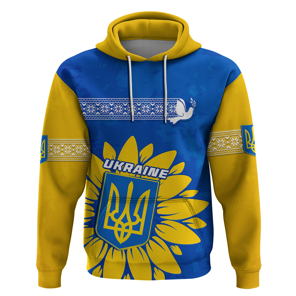 Personalised Ukraine Hoodie Ukrainian Coat Of Ams With Sunflower