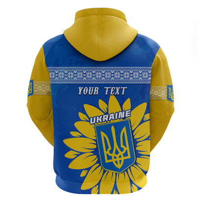 Personalised Ukraine Hoodie Ukrainian Coat Of Ams With Sunflower