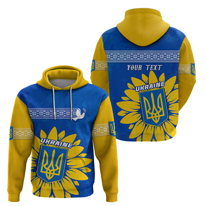 Personalised Ukraine Hoodie Ukrainian Coat Of Ams With Sunflower
