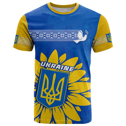 Personalised Ukraine T Shirt Ukrainian Coat Of Ams With Sunflower
