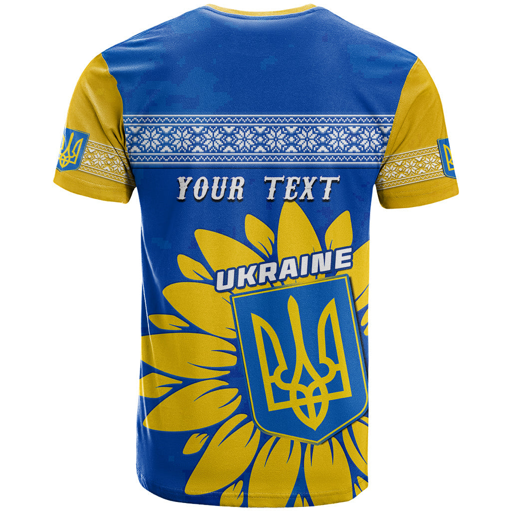 Personalised Ukraine T Shirt Ukrainian Coat Of Ams With Sunflower