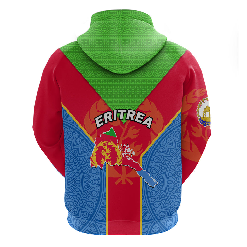 Eritrea Hoodie Eritrean Emblem Flag Mix African Pattern