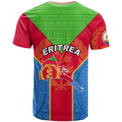 Eritrea T Shirt Eritrean Emblem Flag Mix African Pattern