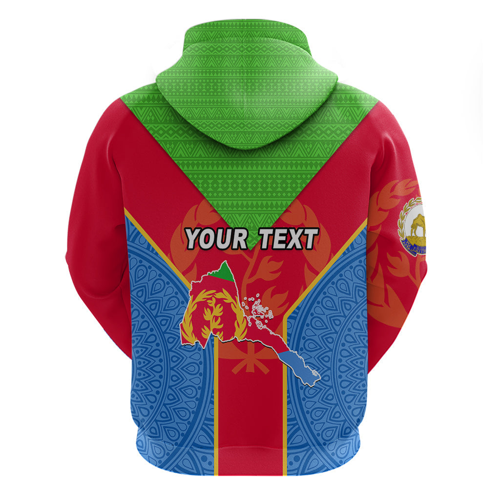 Custom Eritrea Hoodie Eritrean Emblem Flag Mix African Pattern
