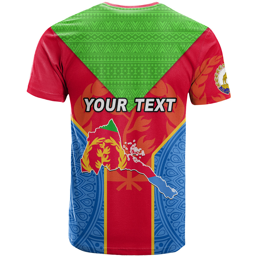 Custom Eritrea T Shirt Eritrean Emblem Flag Mix African Pattern