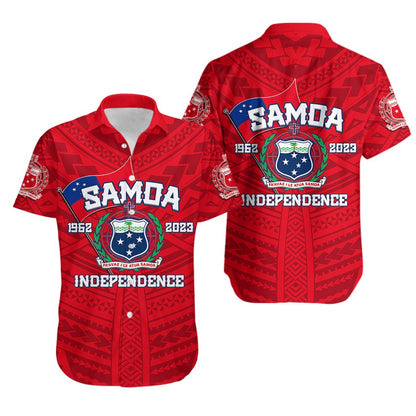 Samoa Independence Hawaiian Shirt 2023 Red Style