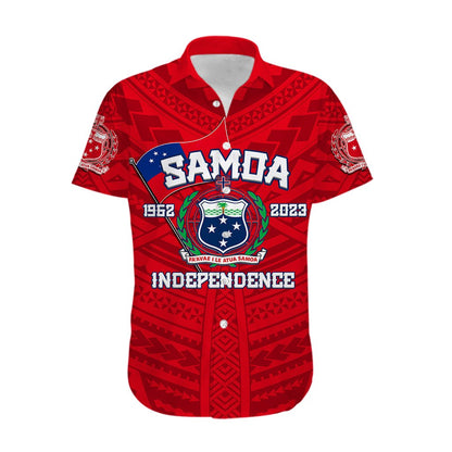 Samoa Independence Hawaiian Shirt 2023 Red Style