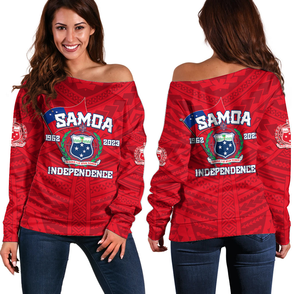 Samoa Independence Off Shoulder Sweater 2023 Red Style