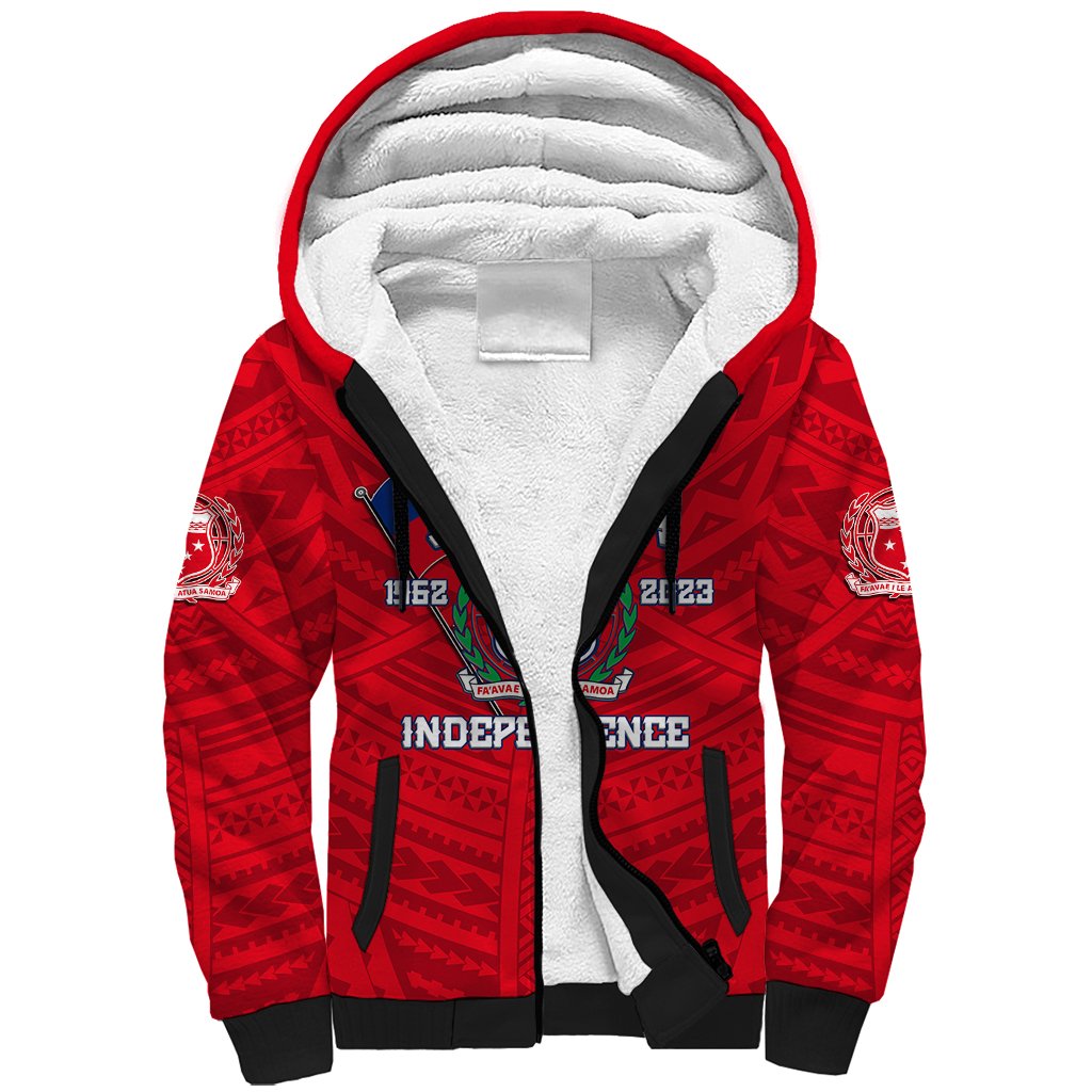 Samoa Independence Sherpa Hoodie 2023 Red Style