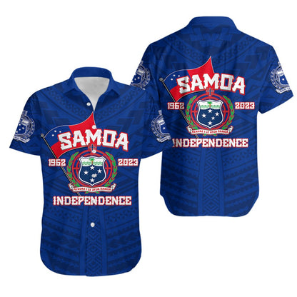 Samoa Independence Hawaiian Shirt 2023 Blue Style