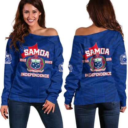 Samoa Independence Off Shoulder Sweater 2023 Blue Style