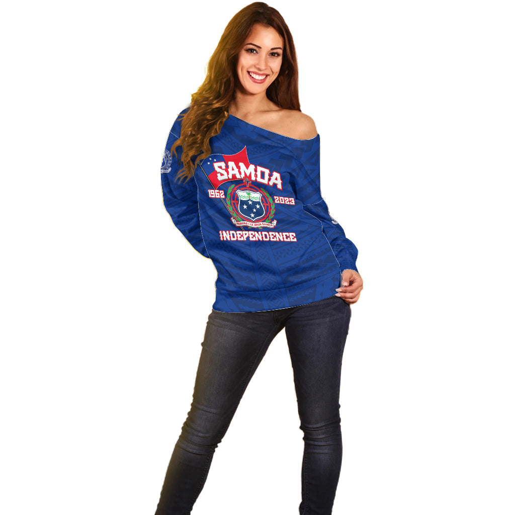 Samoa Independence Off Shoulder Sweater 2023 Blue Style