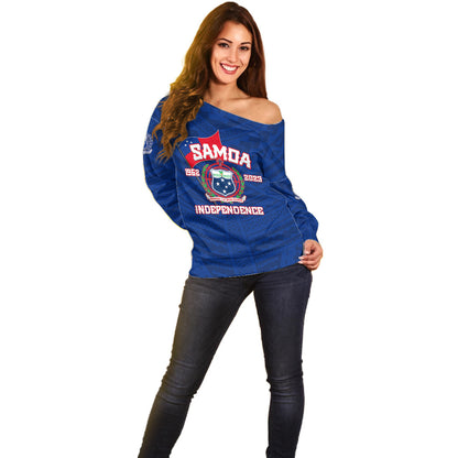 Samoa Independence Off Shoulder Sweater 2023 Blue Style