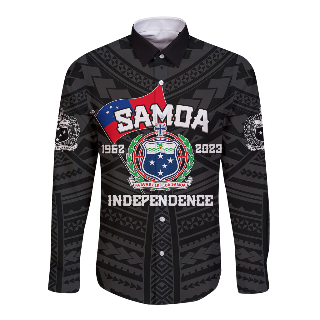 Samoa Independence Long Sleeve Button Shirt 2023 Black Style
