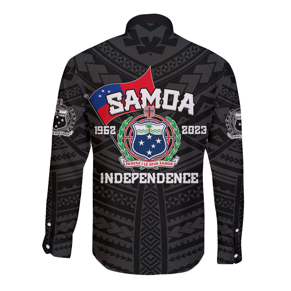 Samoa Independence Long Sleeve Button Shirt 2023 Black Style