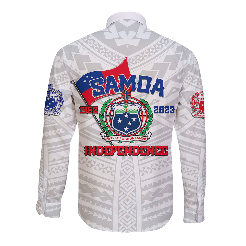 Samoa Independence Long Sleeve Button Shirt 2023 White Style