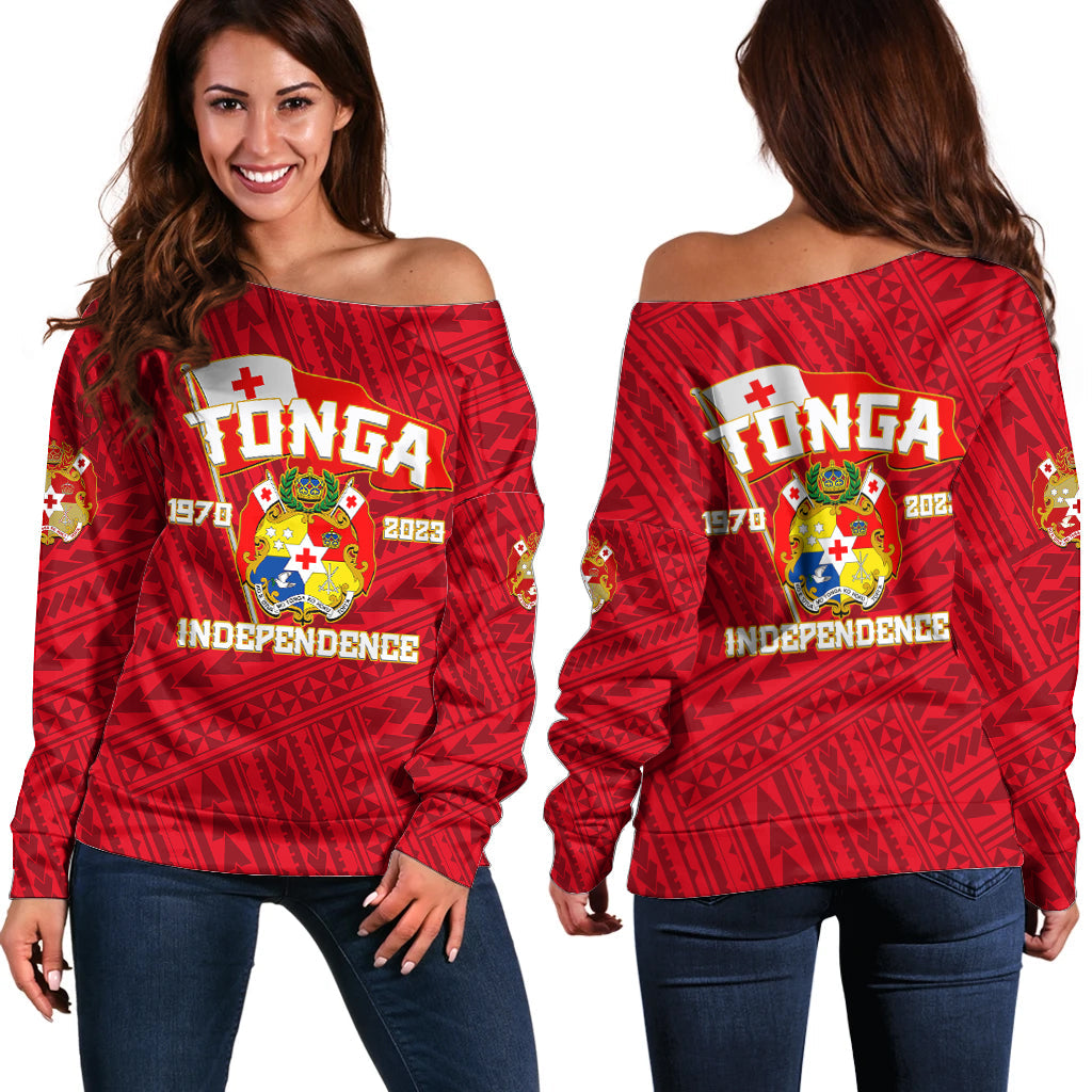 Tonga Independence Off Shoulder Sweater 2023 Red Style