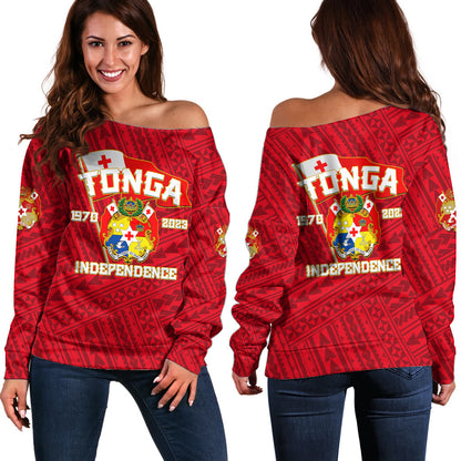 Tonga Independence Off Shoulder Sweater 2023 Red Style