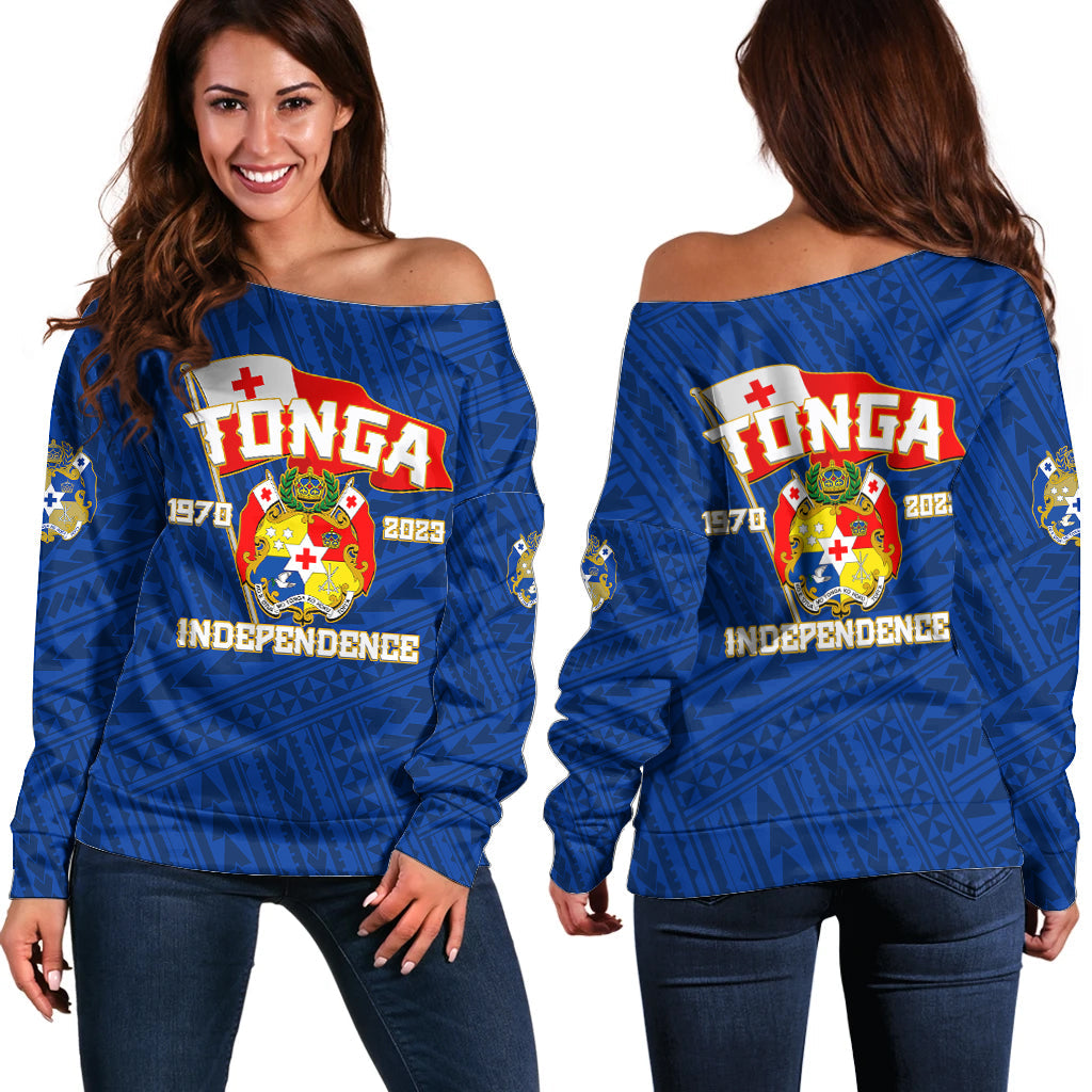 Tonga Independence Off Shoulder Sweater 2023 Blue Style