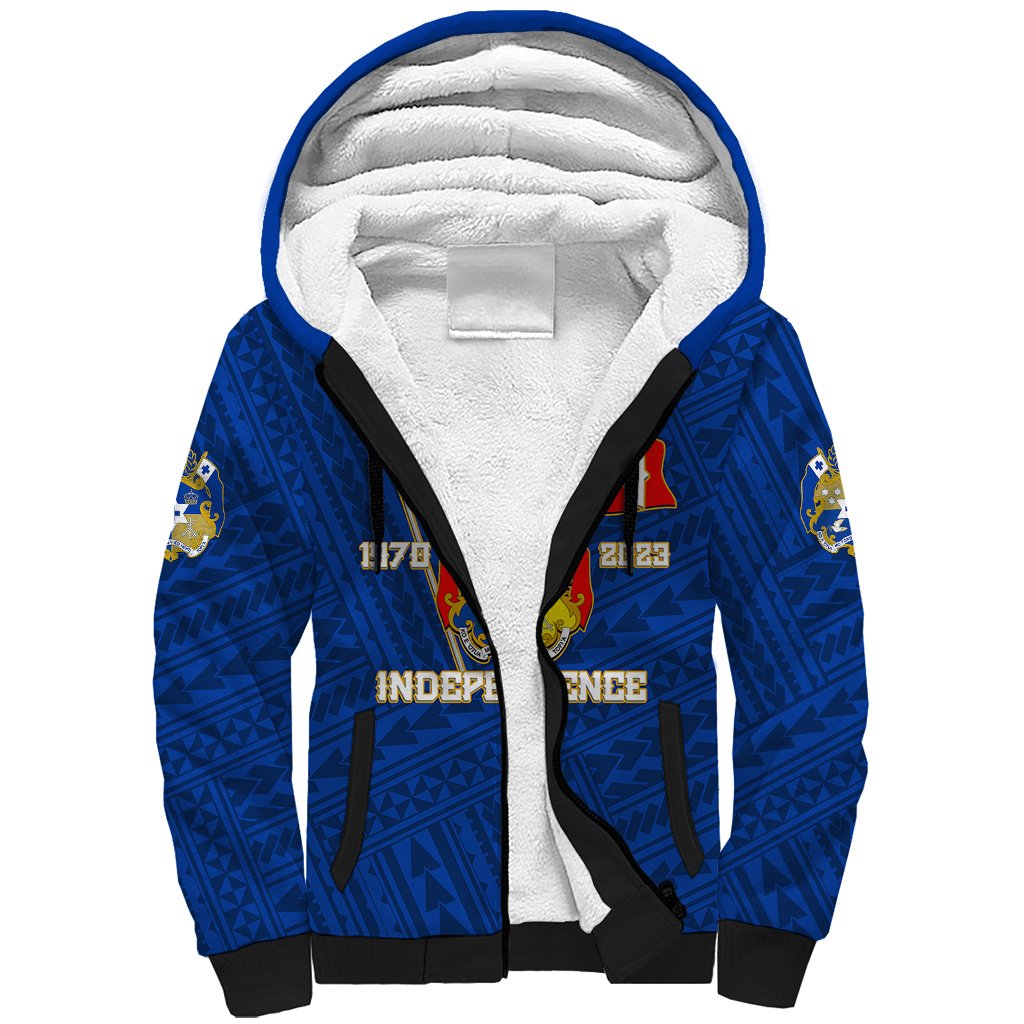 Tonga Independence Sherpa Hoodie 2023 Blue Style