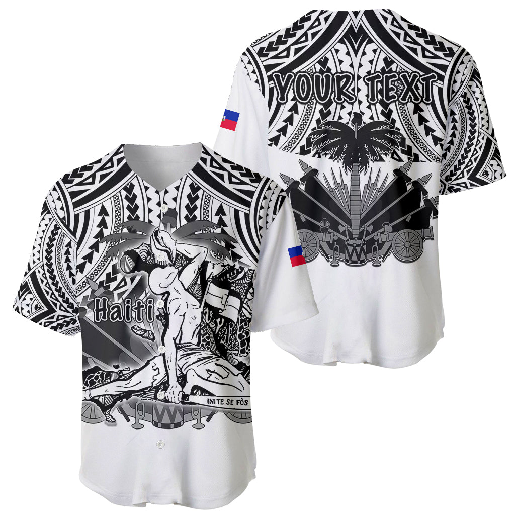 (Custom Personalised) Haiti Baseball Jersey Polynesian Neg Maron White Style