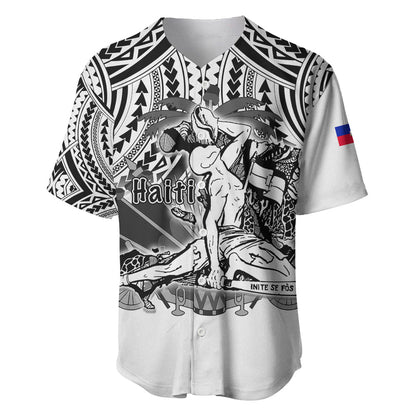(Custom Personalised) Haiti Baseball Jersey Polynesian Neg Maron White Style