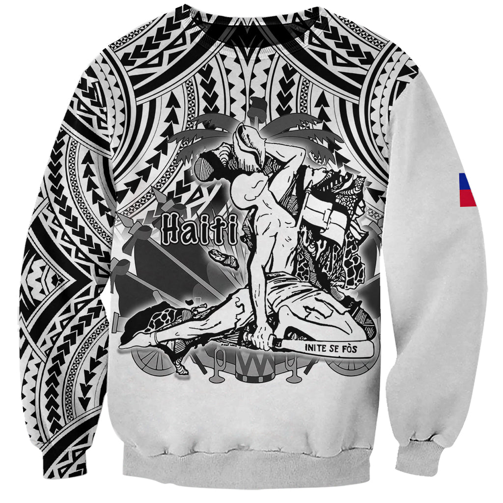 Custom Personalised Haiti Sweatshirt Polynesian Neg Maron White Style