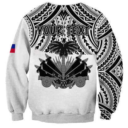 Custom Personalised Haiti Sweatshirt Polynesian Neg Maron White Style