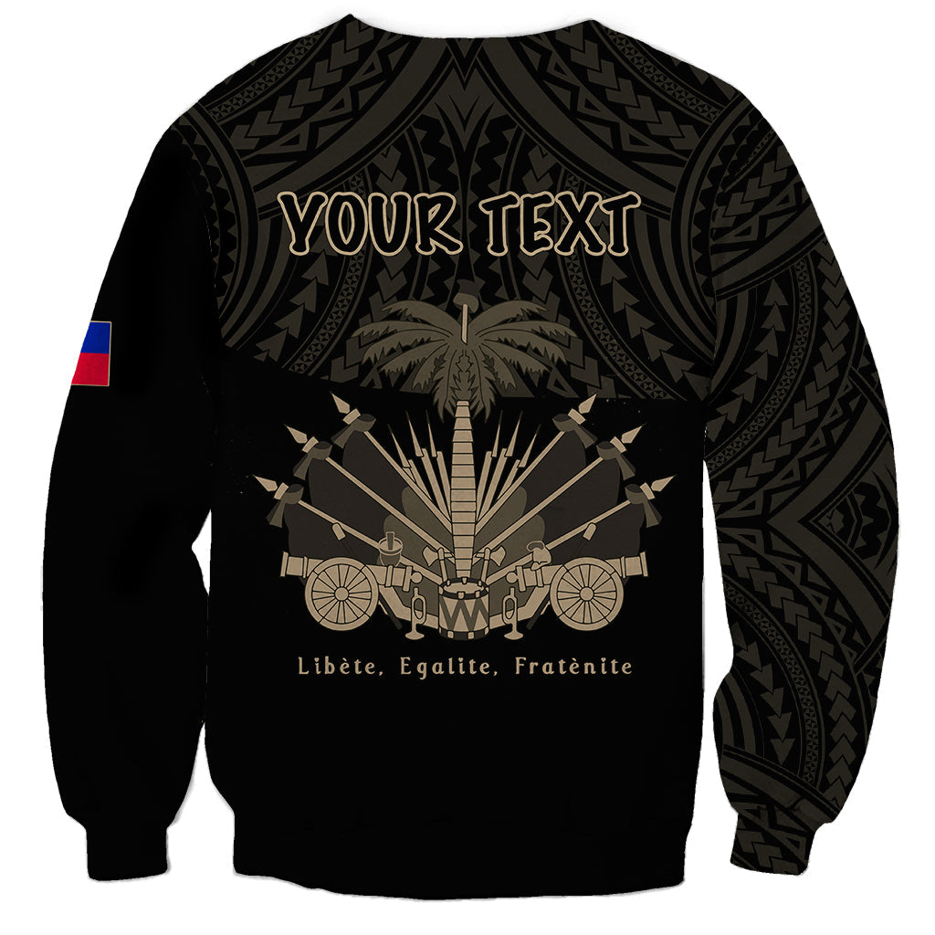 Custom Personalised Haiti Sweatshirt Polynesian Neg Maron Black Style