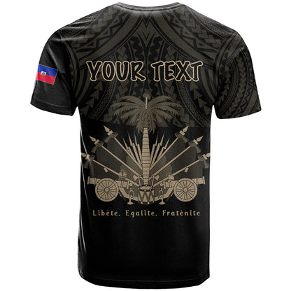 (Custom Personalised) Haiti T Shirt Polynesian Neg Maron Black Style