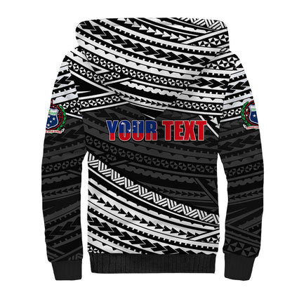 (Custom Personalised) Happy Fathers Day Samoa Sherpa Hoodie I Love You Dad Black