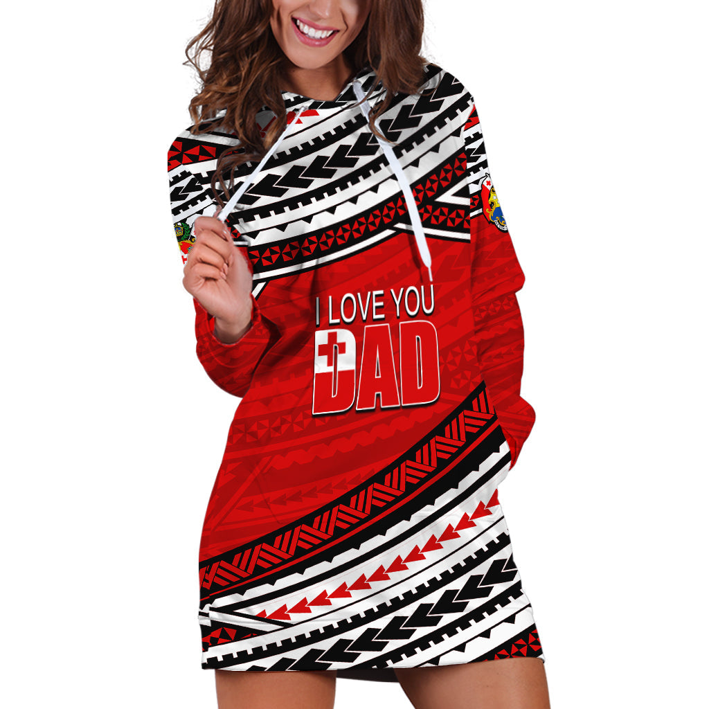Custom Personalised Happy Fathers Day Tonga Hoodie Dress I Love You Dad