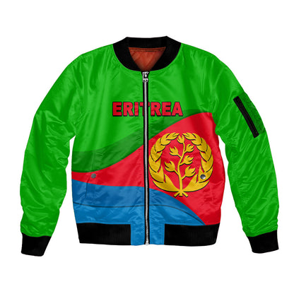 Eritrea Day Sleeve Zip Bomber Jacket Simple Flag