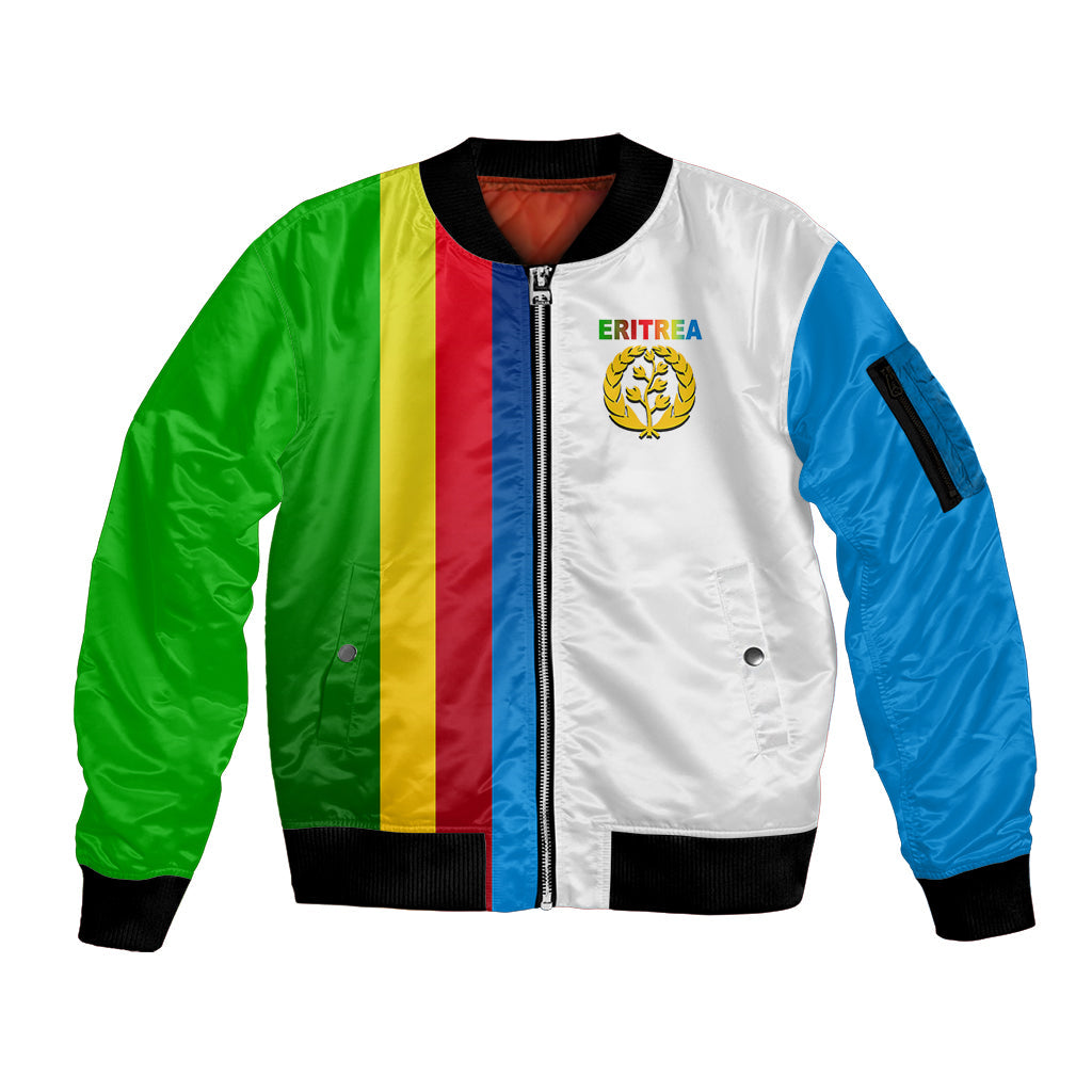 Eritrea Day Sleeve Zip Bomber Jacket Flag Color