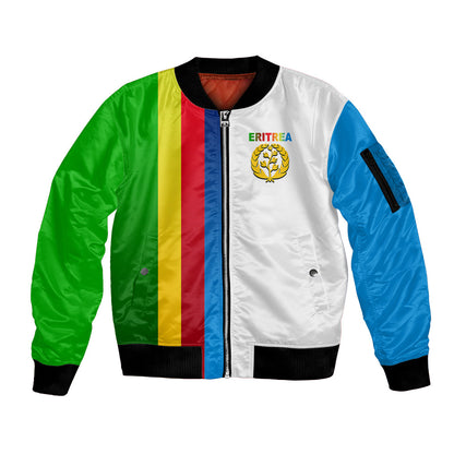 Eritrea Day Sleeve Zip Bomber Jacket Flag Color