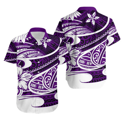 Polynesian Tribal Hawaiian Shirt Purple