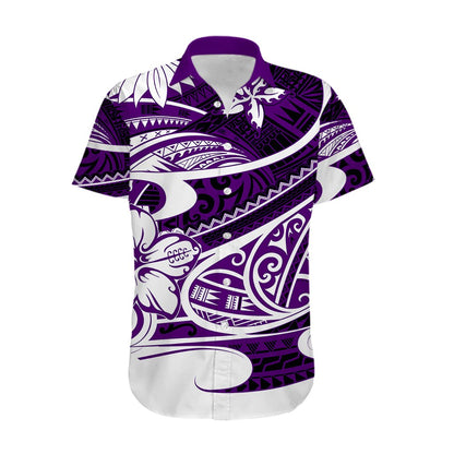 Polynesian Tribal Hawaiian Shirt Purple