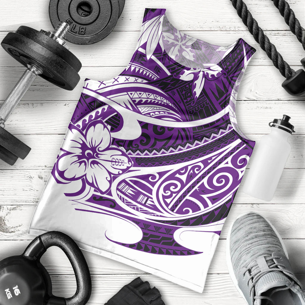 Polynesian Tribal Men Tank Top Purple