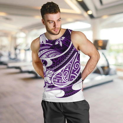 Polynesian Tribal Men Tank Top Purple