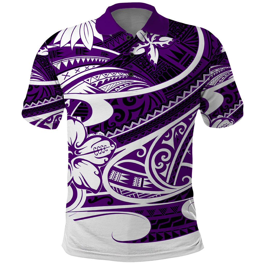 Polynesian Tribal Polo Shirt Purple