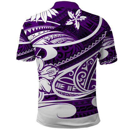 Polynesian Tribal Polo Shirt Purple
