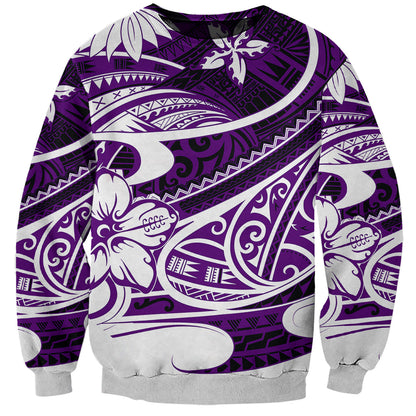 Polynesian Tribal Sweatshirt Purple