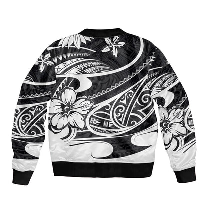 Polynesian Tribal Bomber Jacket Black
