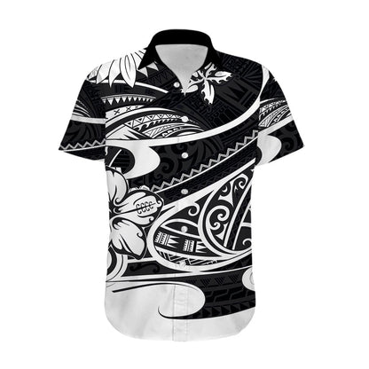 Polynesian Tribal Hawaiian Shirt Black