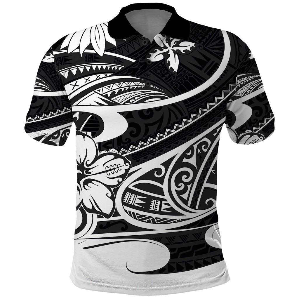 Polynesian Tribal Polo Shirt Black