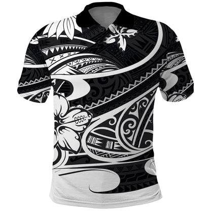 Polynesian Tribal Polo Shirt Black