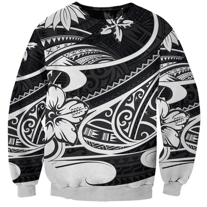 Polynesian Tribal Sweatshirt Black
