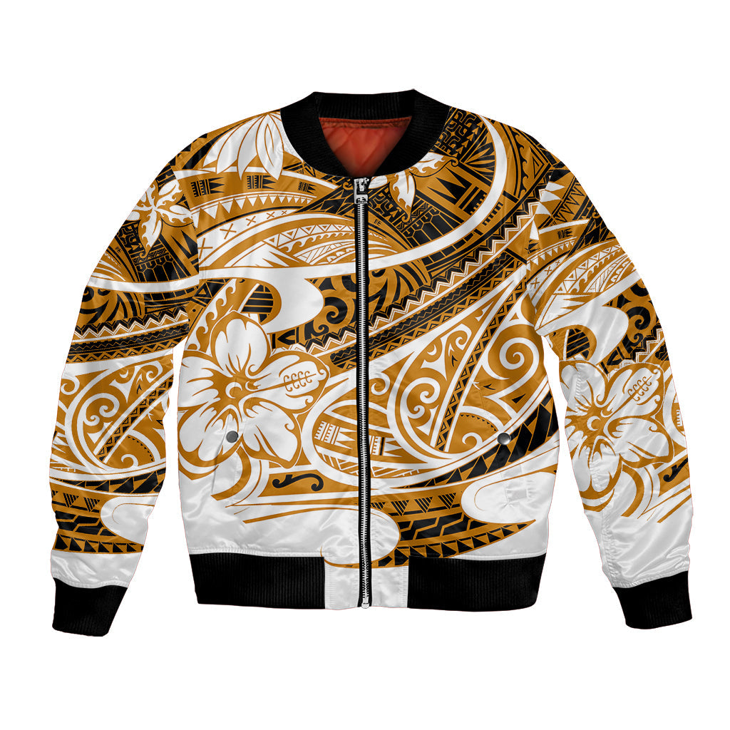 Polynesian Tribal Bomber Jacket Gold