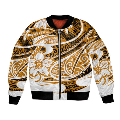 Polynesian Tribal Bomber Jacket Gold